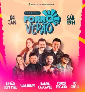 Forró Verão: orla de JP terá shows de Limão com Mel, Waldonys, Banda Cascavel e Forró Pegado, neste sábado