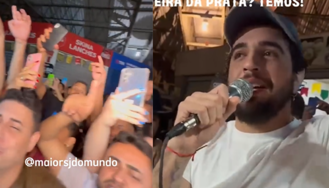 Nattan surpreende fãs e faz show na Feira da Prata, em Campina Grande