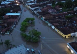 Imagens aéreas registram cidade de Santa Rita alagada