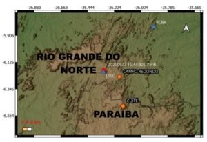 Mais um tremor de terra é registrado perto da divisa PB-RN; é o segundo em sete dias